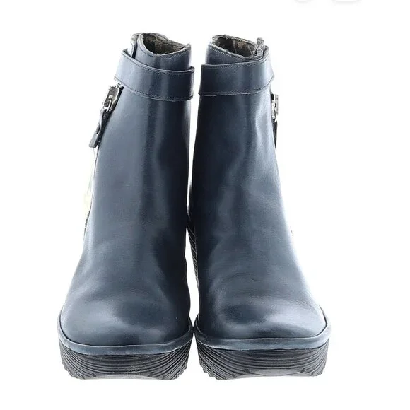 NWT Fly London Yava Ankle Boots EU 41 US 10/10.5 Gray Blue New MSRP$225 - Picture 5 of 16